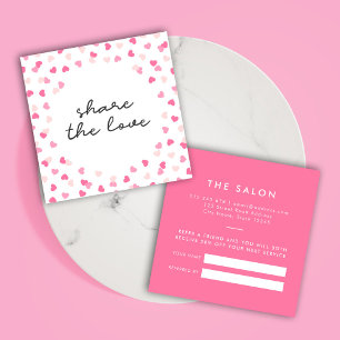 Scaterad Rosa Hearts Confetti Kärlek Rabattkort