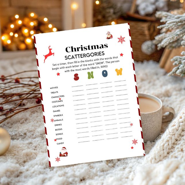 Scattegories julfest spelkort inbjudningar (Skapare uppladdad)