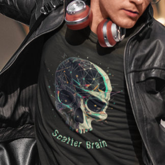 Scatter Brain Skull - Coola Deep Thinker Skull T Shirt