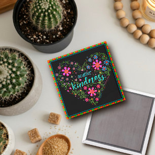 Scatter Kindness Söt Blommigt Heart Trendig Magnet