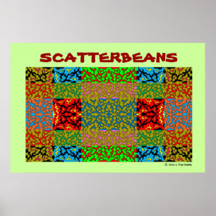 Scatterbeans Multi Färg Collage Poster