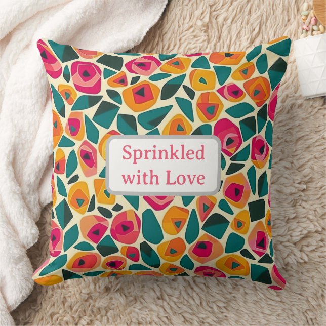 Scattered Floral Love - Sprinkled with love Kudde (Filt)