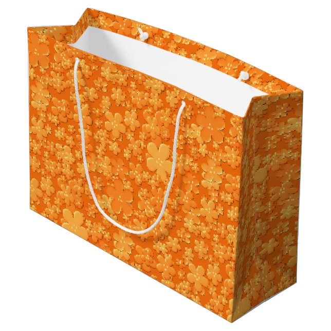 Scattered Flowers, Light Orange-GIFT BAG L (Baksidan Vinklad)