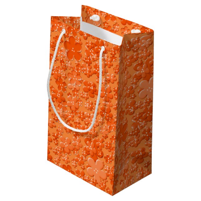 Scattered Flowers, Orange-GIFT BAG S (Baksidan Vinklad)