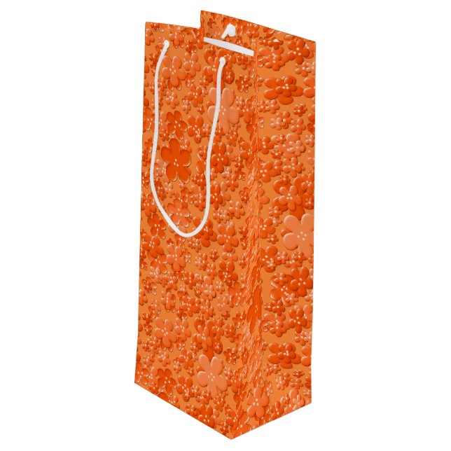Scattered Flowers, Orange-VIN GIFT BAG (Baksidan Vinklad)