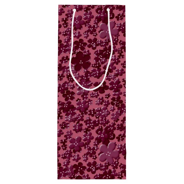 Scattered Flowers, Plum Lila-VIN GIFT BAG (Baksidan)