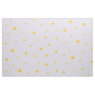 Scattered Golden Gult Stars på Light Lilac Färg Tyg