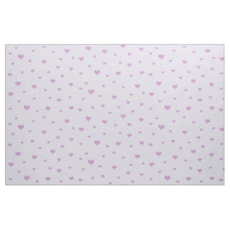 Scattered Lila Hearts on Light Lilac Färg Tyg