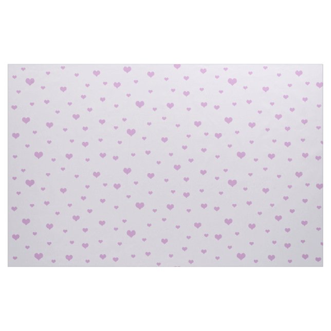 Scattered Lila Hearts on Light Lilac Färg Tyg (Yard)