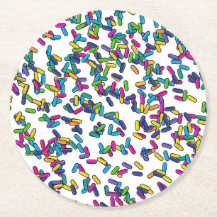 Scattered Sprinkles Mönster Underlägg Papper Rund