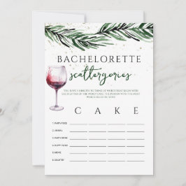 Scattergories Vin Gräs Bachelorette-spelkort Inbjudningar