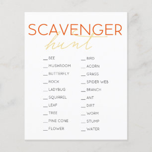 Scavenger Hunt Barns födelsedag Game Flyer