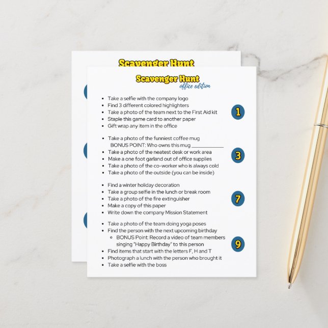 Scavenger Hunt Team Byggnad Activity for Work (Fram/Back In Situ)