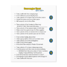 Scavenger Hunt Team Byggnad Activity for Work