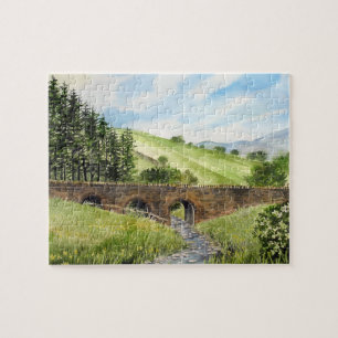 Scawgill Bridge över floden Aiken, distriktet Sjö Pussel