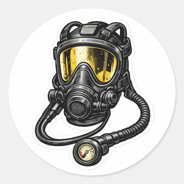 SCBA-mask Runt Klistermärke (Framsida)