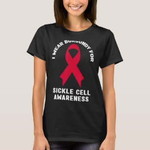 Scd I-Bära Burgundy för medvetenhet om sickle Cell T Shirt