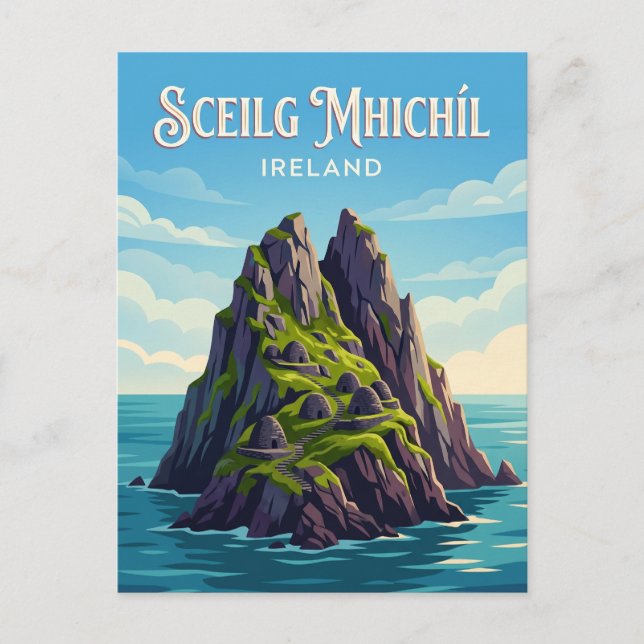 Sceilg Mhichíl Irland Vykort (Framsida)