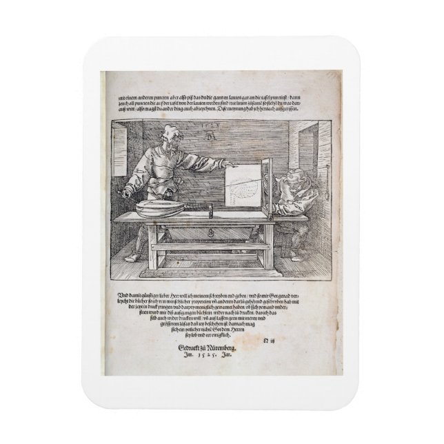 Scen från Durer's 'Course in the Art of Teckning', Magnet (Vertikal)