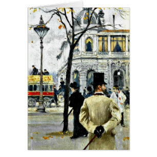 Scen från Köpenhamn. Paul Gustave Fischer art Hälsningskort