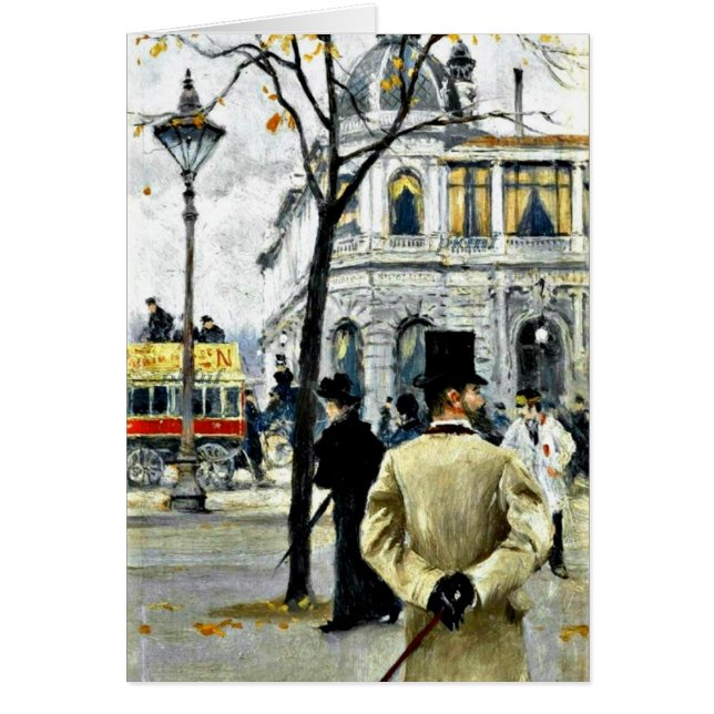 Scen från Köpenhamn. Paul Gustave Fischer art Hälsningskort (Framsidan)