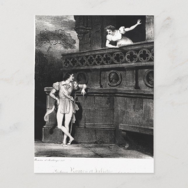 Scen från lag III av Romeo och Juliet Vykort (Framsida)