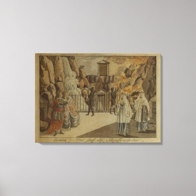 Scen från "Magic Flute" av Mozart, 1795 Canvastryck (Framsida)