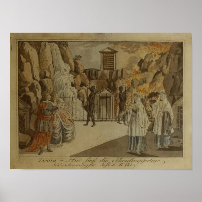 Scen från "Magic Flute" av Mozart, 1795 Poster (Framsidan)