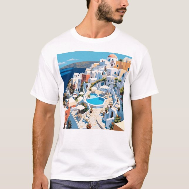 Scen från Santorini Grekland T Shirt (Framsida)