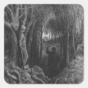 Scen från "The Rime of the Ancient Mariner" 2 Fyrkantigt Klistermärke
