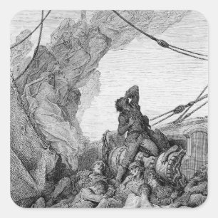 Scen från "The Rime of the Ancient Mariner" 3 Fyrkantigt Klistermärke