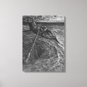 Scen från "The Rime of the Ancient Mariner" Canvastryck