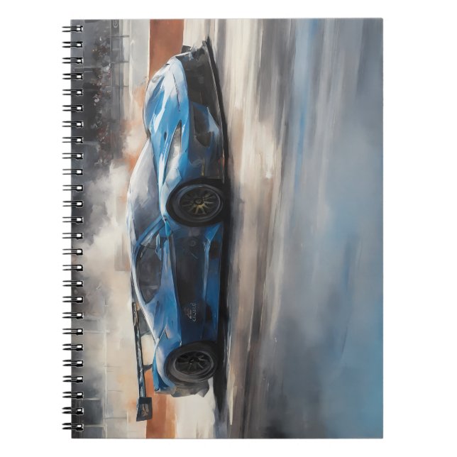 Scen med dynamiskt blått urbant Tävling Anteckningsbok (Framsidan)