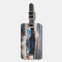 Scen med dynamiskt blått urbant Tävling Bagagebricka