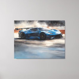 Scen med dynamiskt blått urbant Tävling Canvastryck