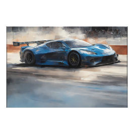 Scen med dynamiskt blått urbant Tävling Fototryck