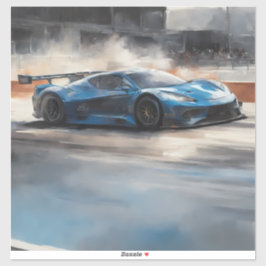 Scen med dynamiskt blått urbant Tävling Klistermärken