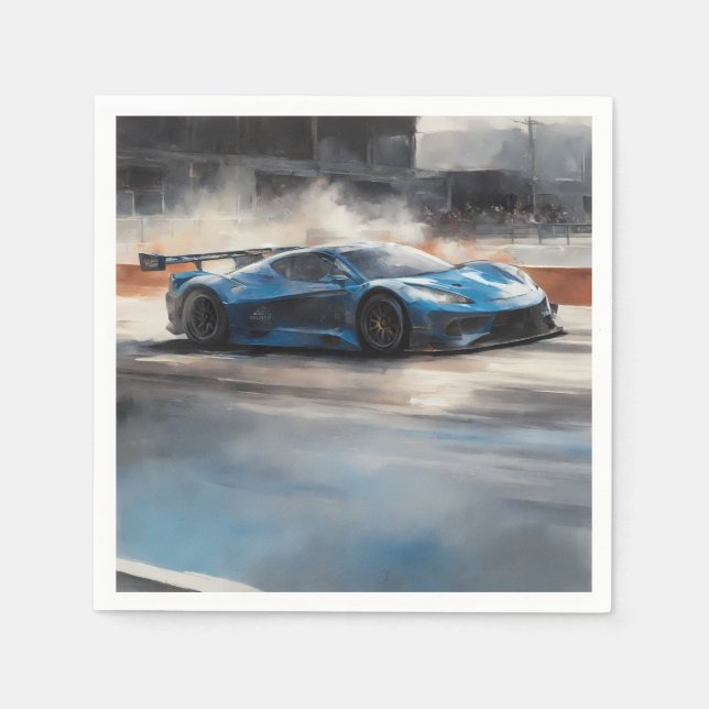 Scen med dynamiskt blått urbant Tävling Pappersservett (Framsidan)