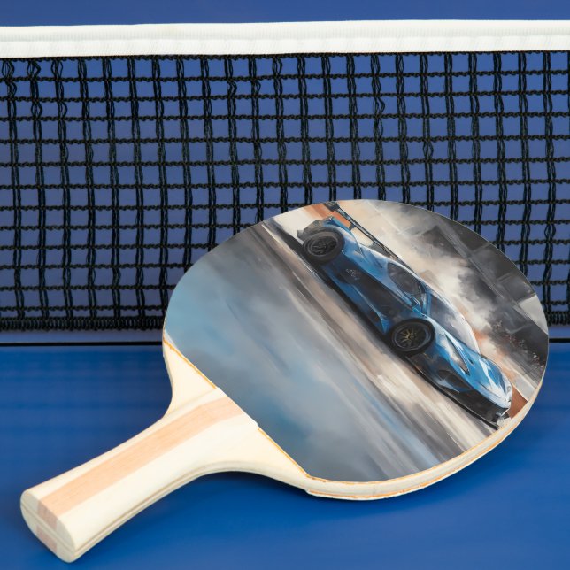 Scen med dynamiskt blått urbant Tävling Pingisracket (Insitu)