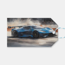 Scen med dynamiskt blått urbant Tävling Presentetikett