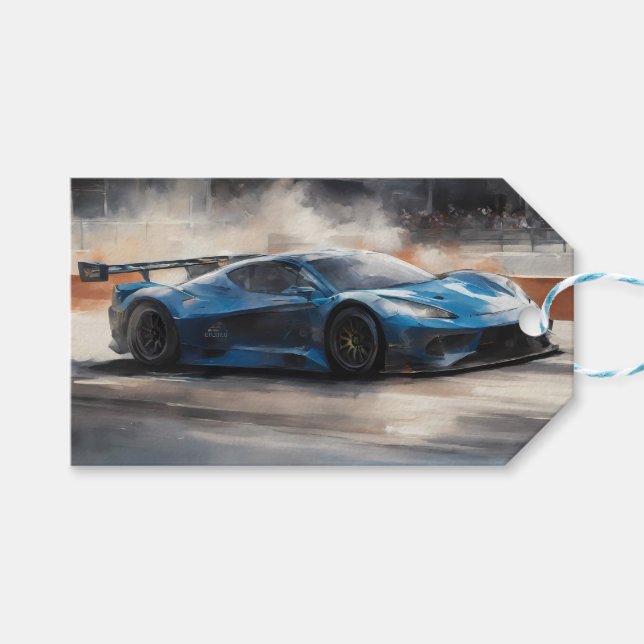 Scen med dynamiskt blått urbant Tävling Presentetikett (Framsidan (Horisontell))