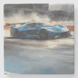 Scen med dynamiskt blått urbant Tävling Stenunderlägg