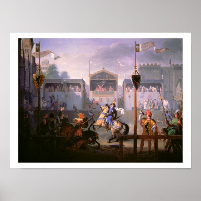 Scen med en turnering på 1400-talet, 1 poster (Framsidan)