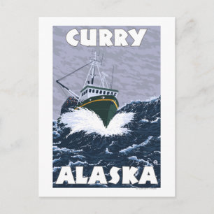 Scen med fiskefartyg - Curry, Alaska Vykort