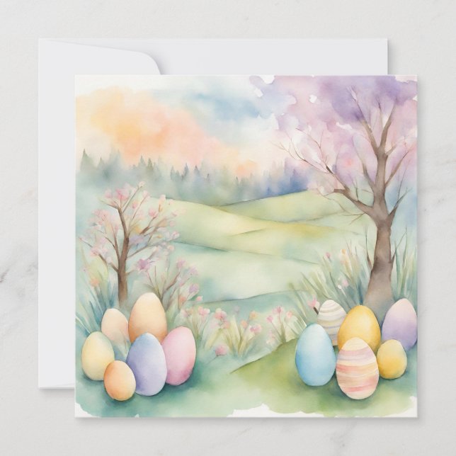 Scen med vattenfärg Pastel Vår (Framsida)
