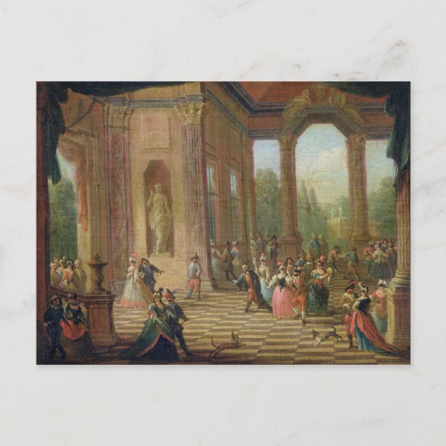 Scen vid Mask Boll Vykort (Framsida)