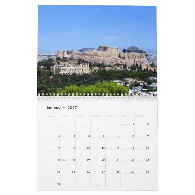 Scenarier i Grekland II Kalender (Jan 2027)