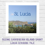 Scenariska ön Saint Lucia Kakelplatta<br><div class="desc">Scenfotografi av Christine alias stine1 från den västindiska ön St. Lucia med exotisk grön och en picturesque-by vid Karibiska havet. Framför allt den blå sommaren himlar. Karibiska karibiska öar, saint lucia, st. lucia, karibbönesjön, picutesque-byn, exotiska växter, karibbönöar, karibbönkryssning, ursprungligt foto, resande souvenir, karibbönväxter, karibbönor, byar, karibbönor, semester, perfekt sommarsemester, blå...</div>