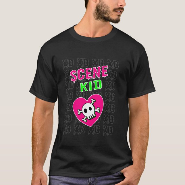Scenbarn Neon Dödskalle XD T Shirt (Framsida)