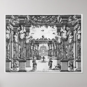 Scendesign av Giacomo Torelli för Mirame Poster